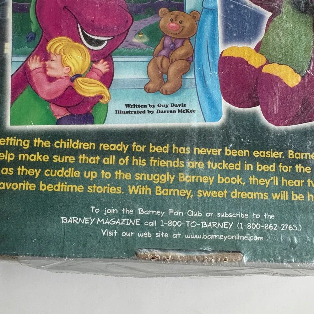 Vintage 1998 Barney Night Night Gift Set Plush Board Book Light Up Toy NEW